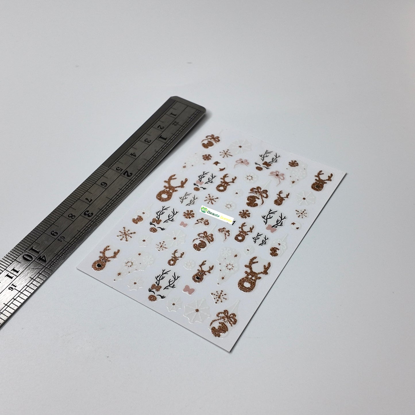 Gold Sparkly Deer and Winter Sticker Decal