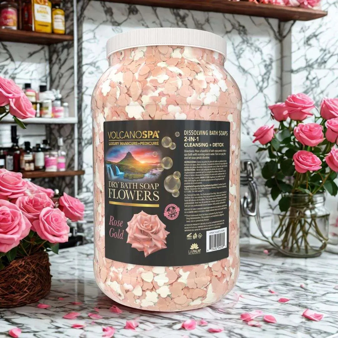 VolcanoSpa Dry Bath Flowers Rose Gold Gallon