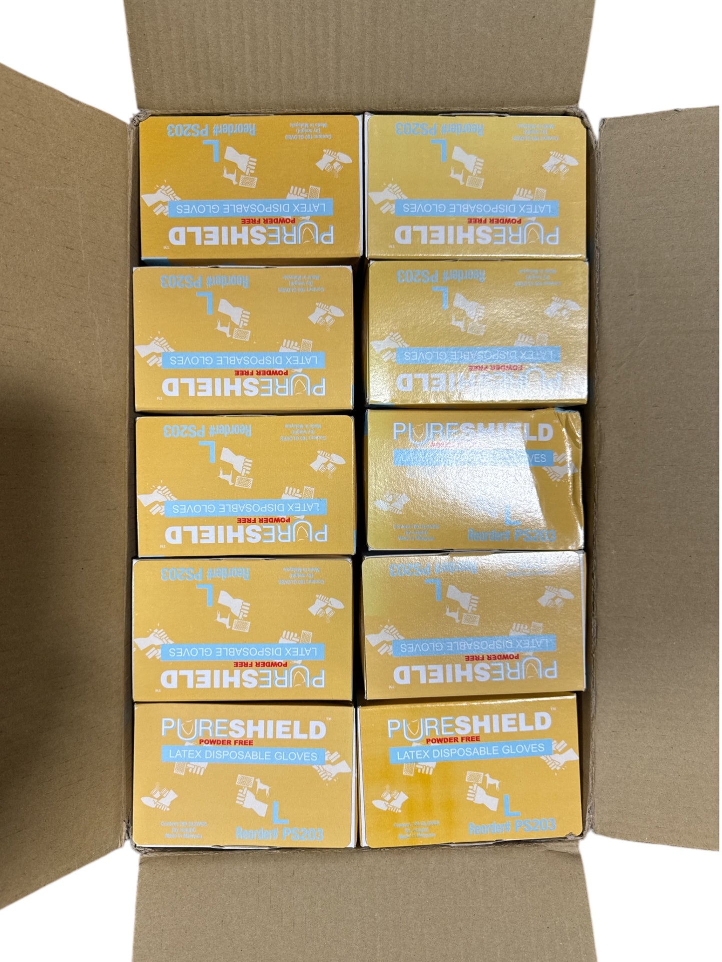 Pure Shield Powder Free Latex Gloves Case