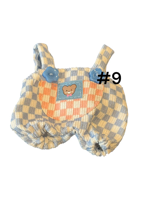 Doll Clothes fits Labu #009 Blue Checkered Overalls