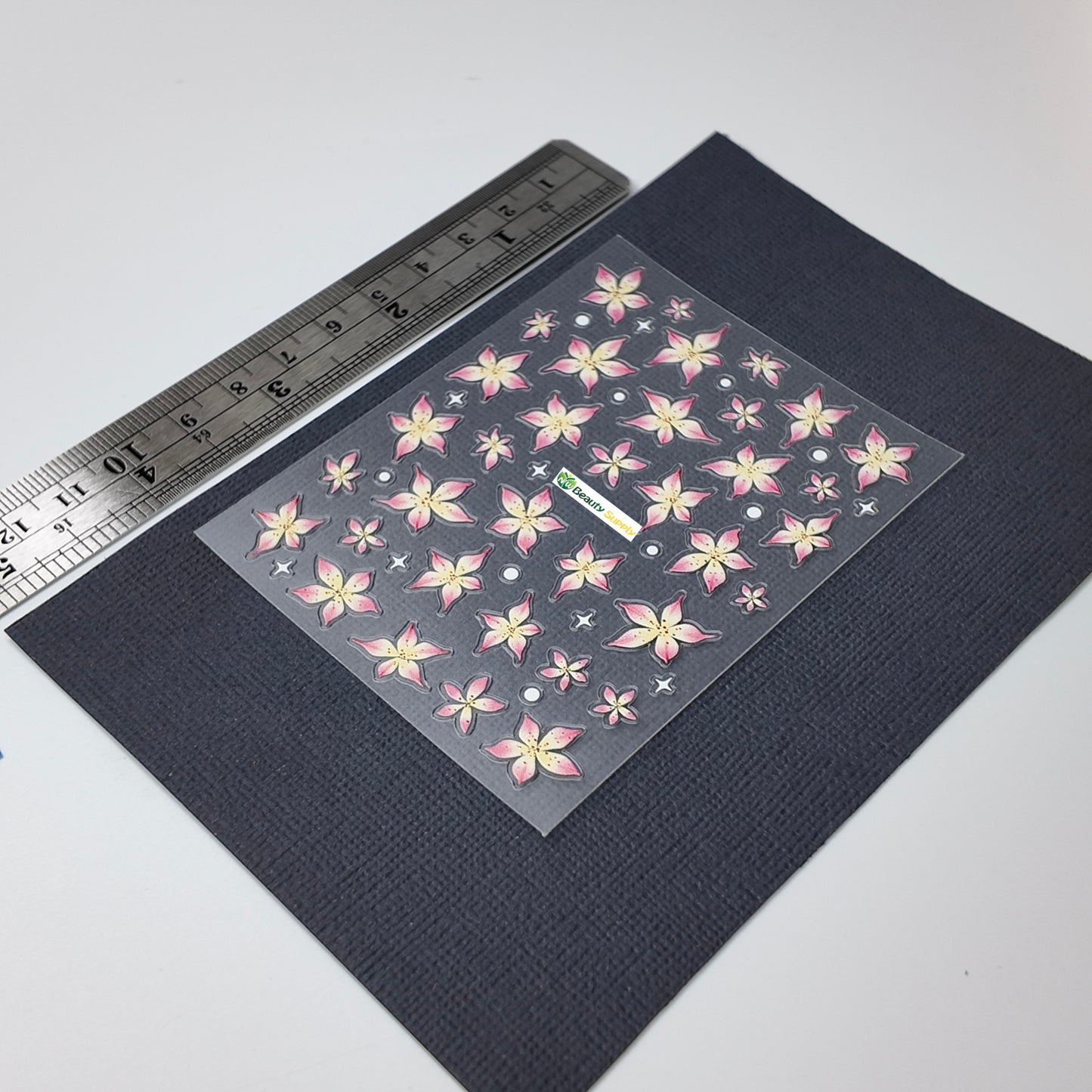 Pink and Yellow Pointy Flower Sticker Decal