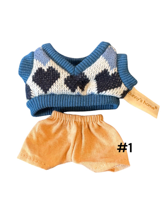 Doll Clothes fits Labu # 001 Blue Sweater and Beige Pants