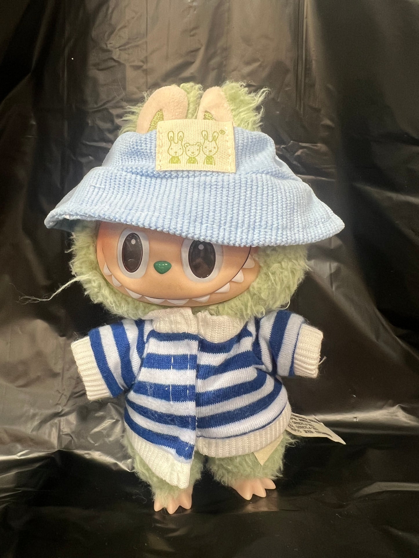 Doll Clothes fits Labu #091 Blue striped sweater and hat