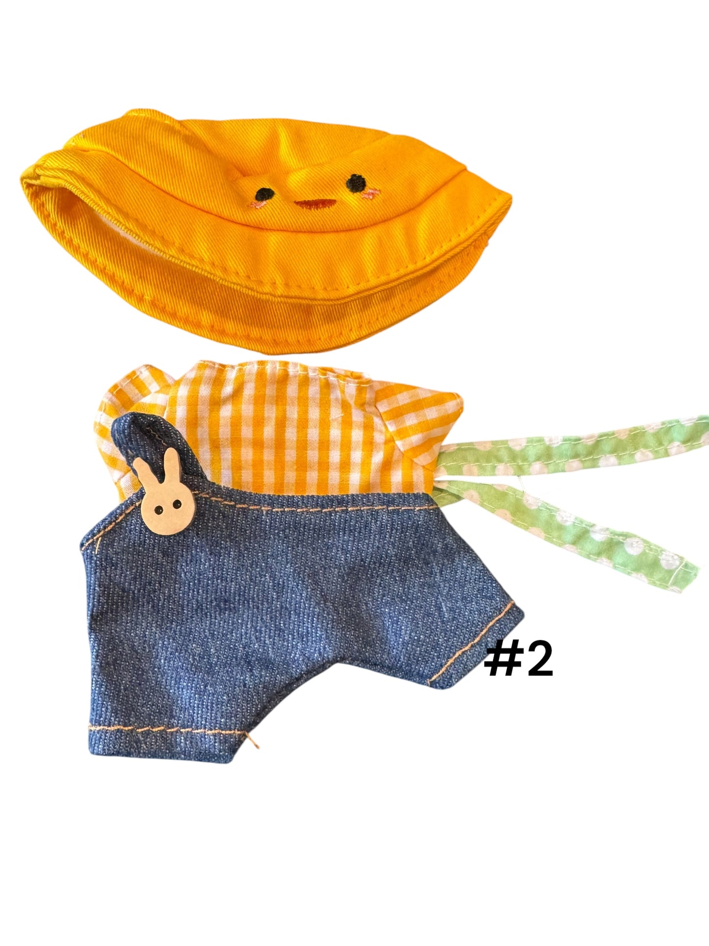 Doll Clothes fits Labu # 002 Yellow Shirt and Hat with Denim Pants