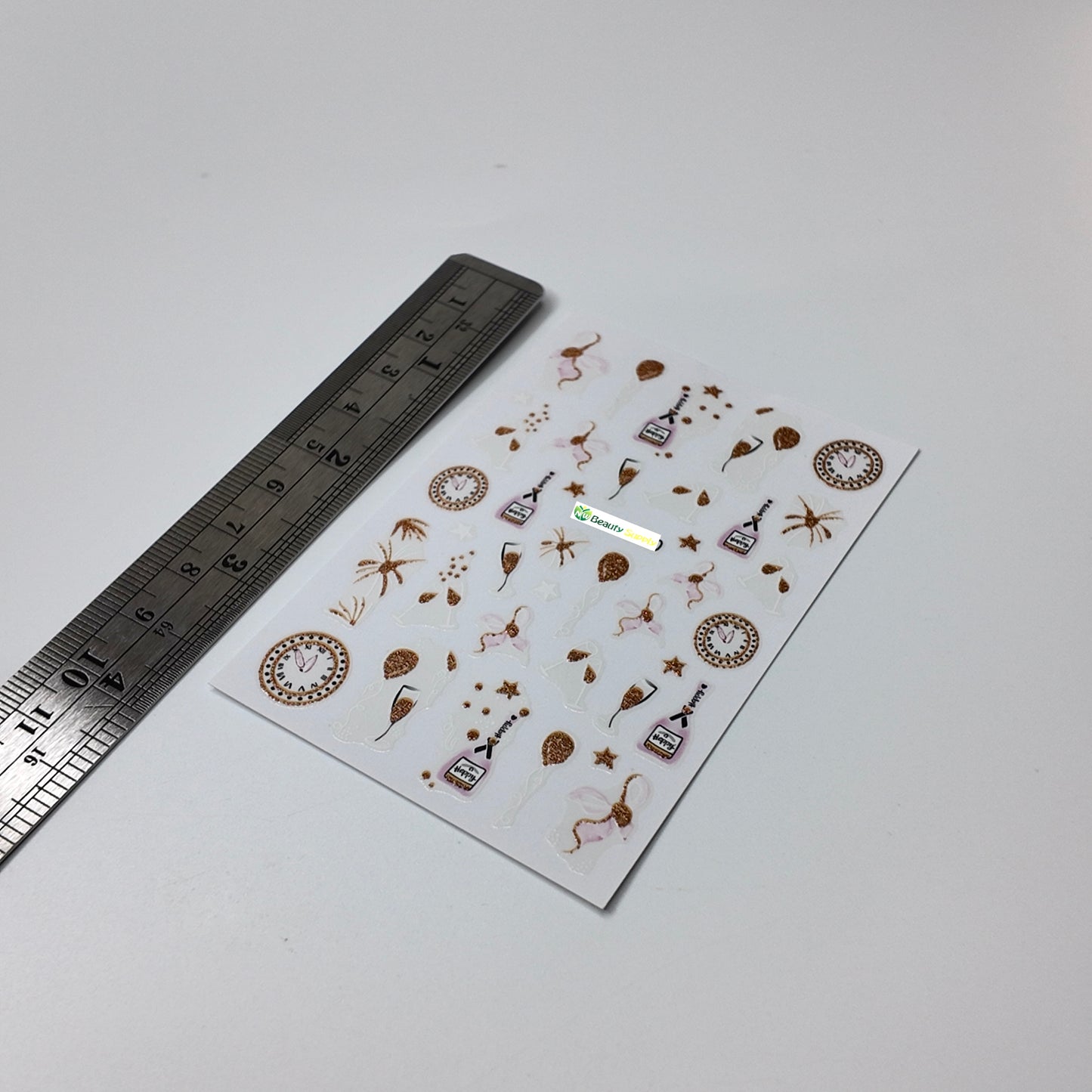 Sparkly Gold and Pink Celebration Sticker Decal