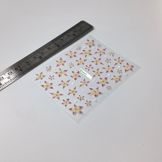 Pink and Yellow Pointy Flower Sticker Decal