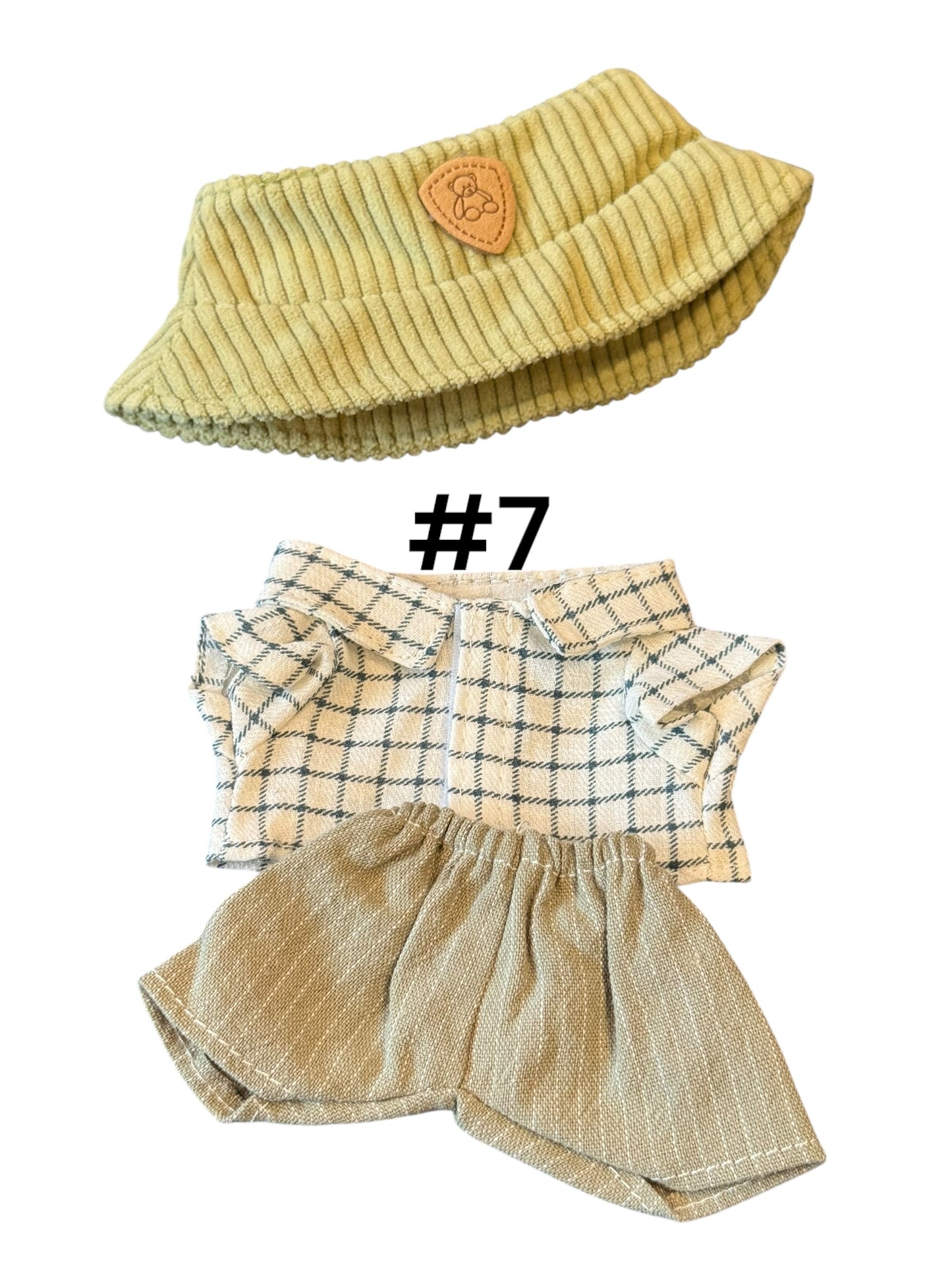 Doll Clothes fits Labu #007 Button-up Shirt with Shorts and Hat