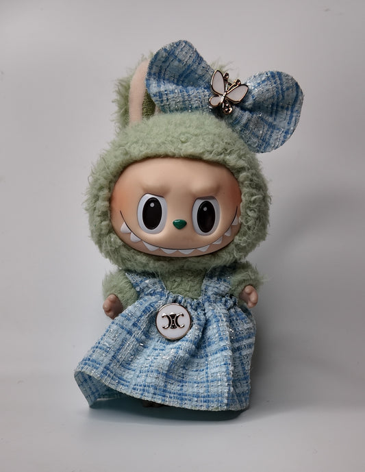 Doll Clothes fits Labu #097 Tweed Dress (Blue or Pink)