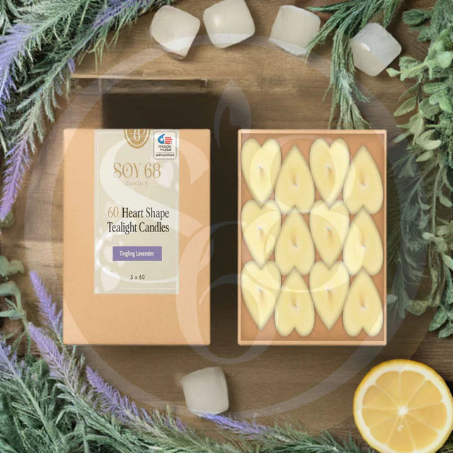 Soy 68 Heart Shaped Tealight Moisturizer Candle (60/box)
