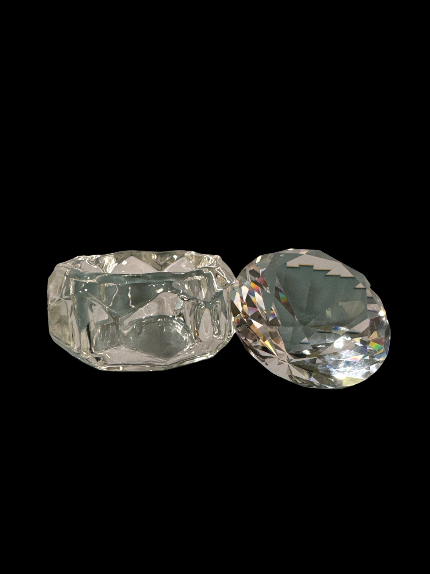 Glass liquid Jar Diamond Shape Lid