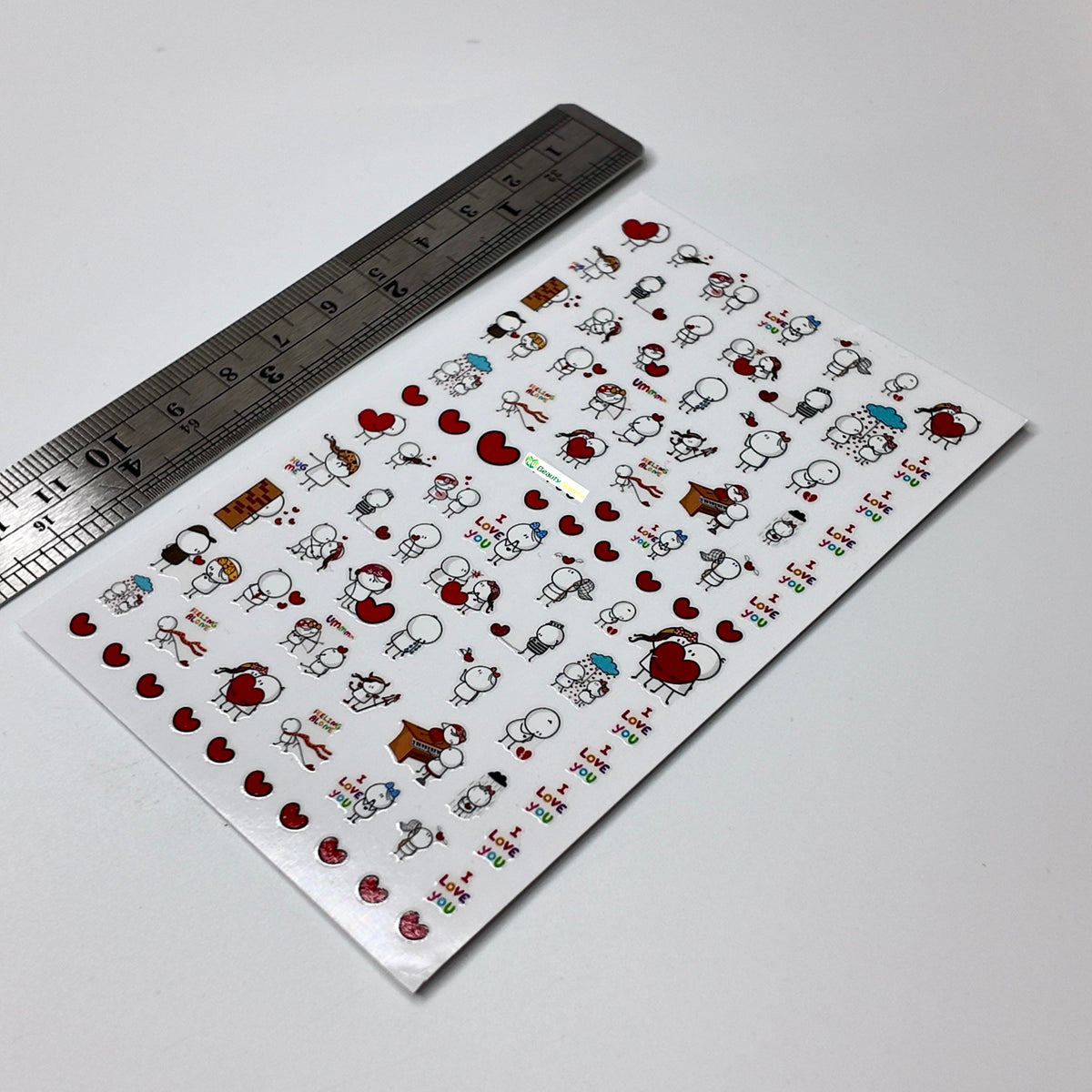 Valentines Heart and Stick People Sticker Decal
