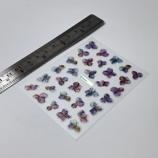 Water Color Flower with Gold Accents Sticker Decal