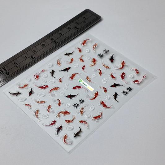 Orange and Black Koi Fish Sticker Decal