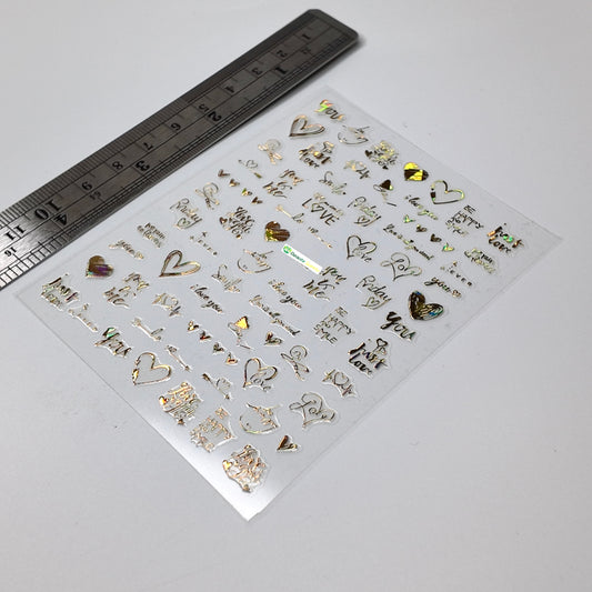 Hearts and Love Word Sticker Decal