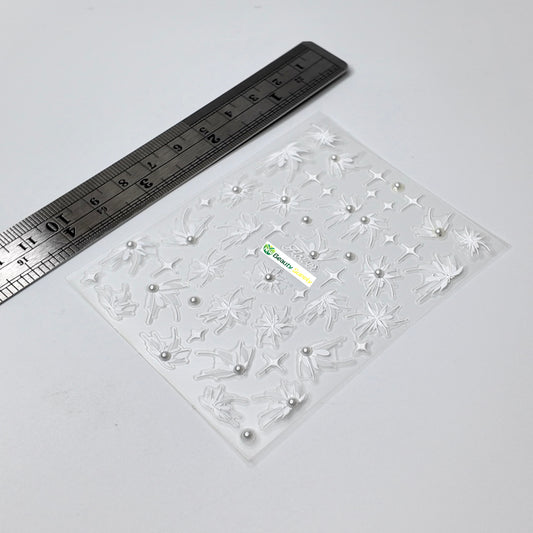 White Floral Butterfly Sticker Decal