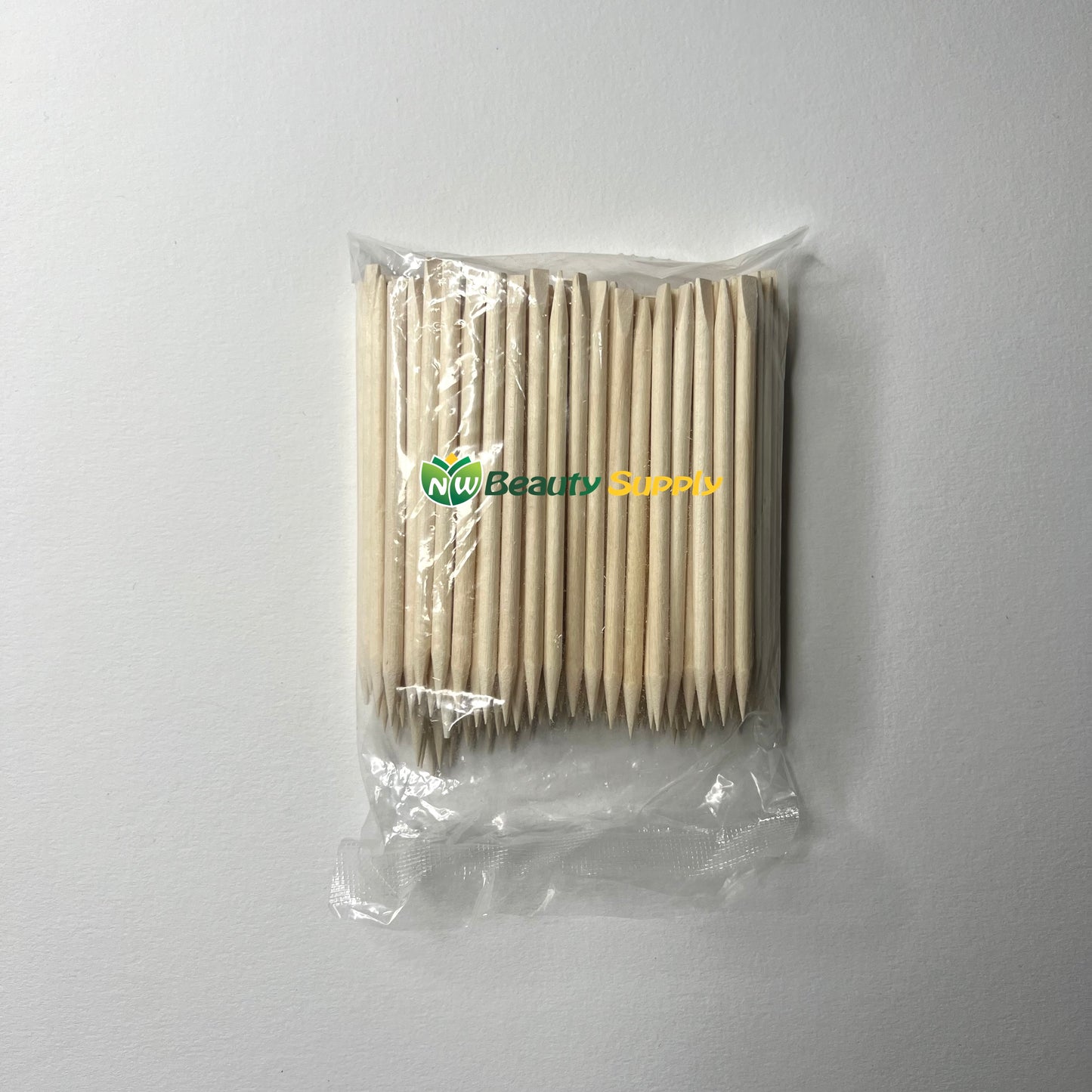 Short Flat / Pointed End Orange Wood Stick