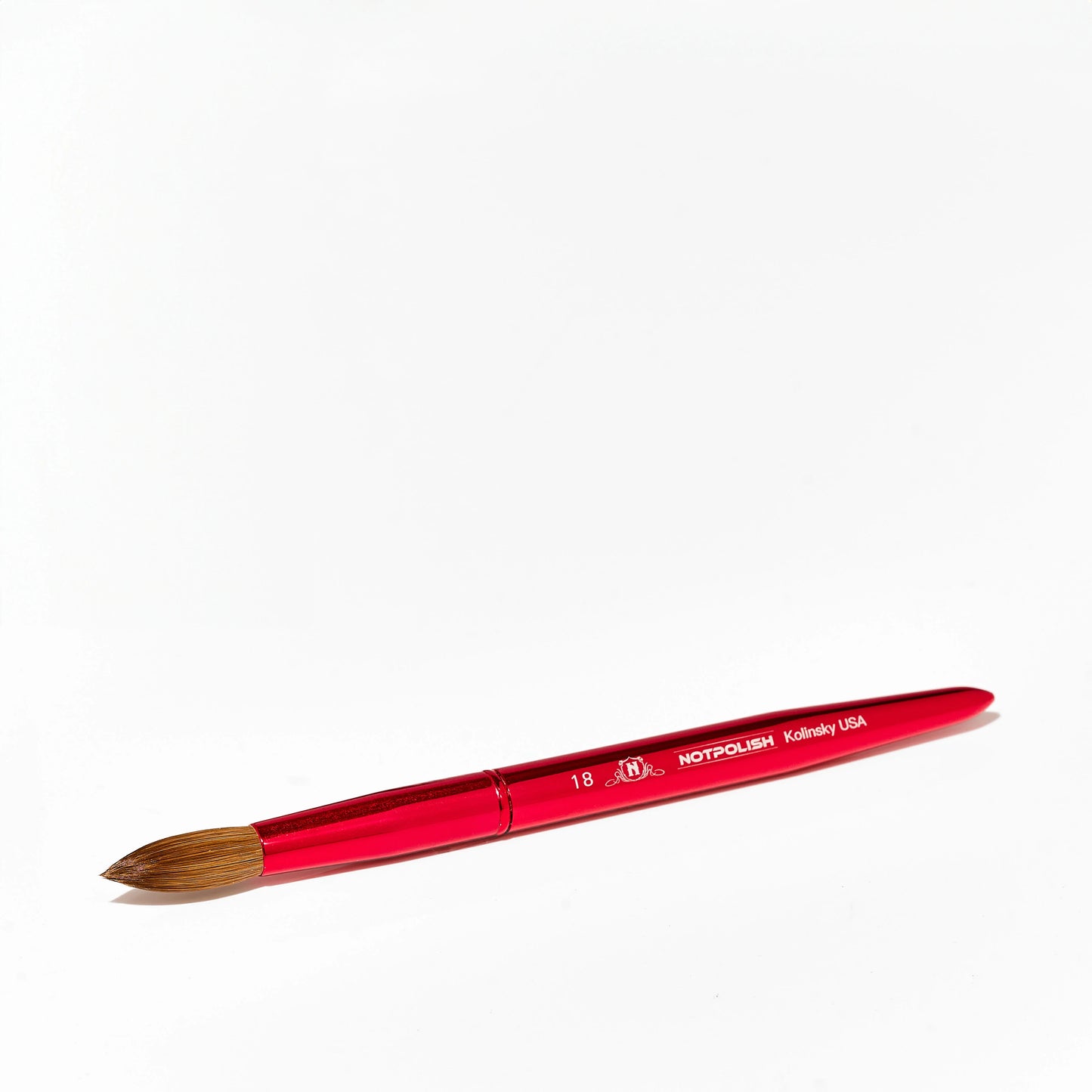 NP Red Aluminum Kolinsky Brush #18