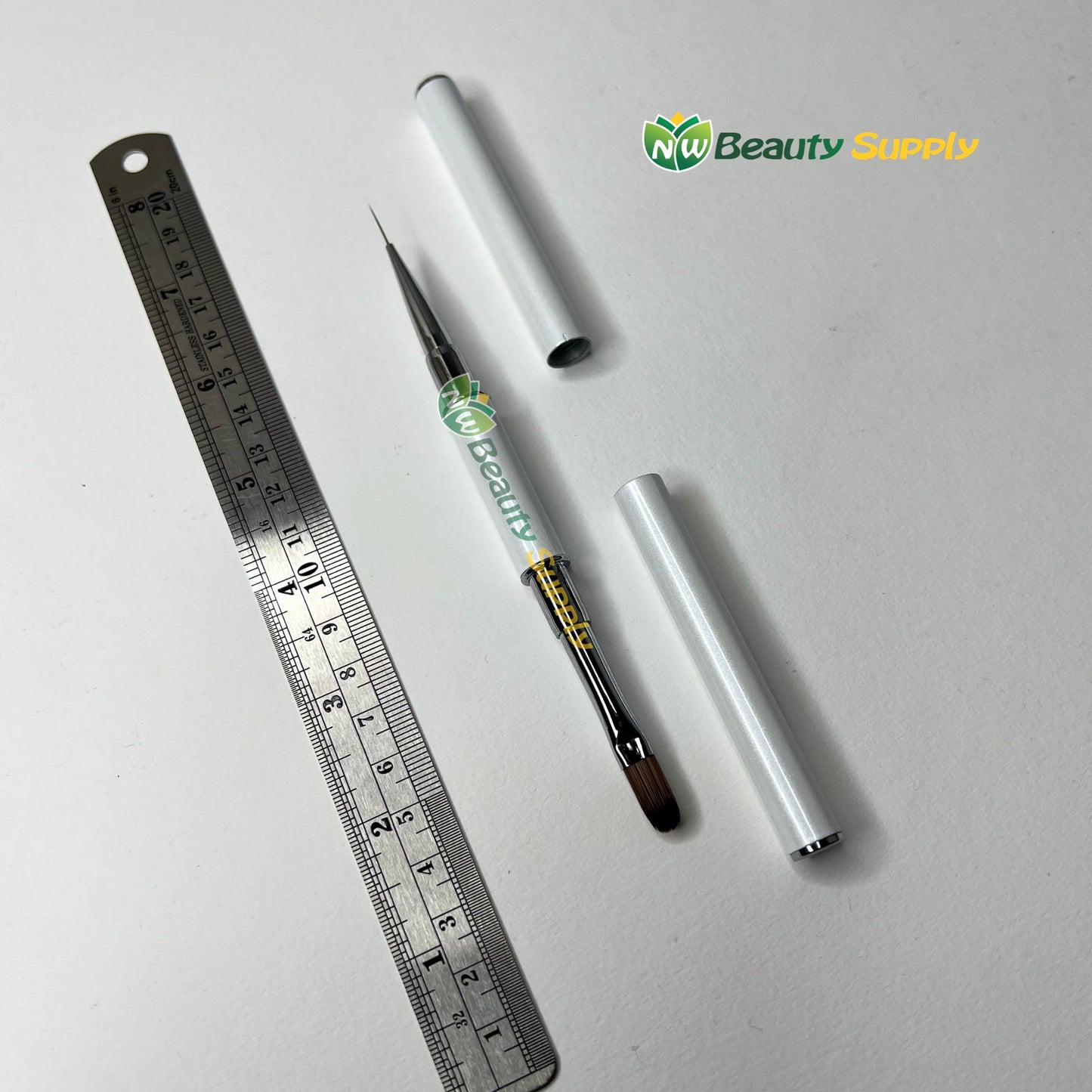 LIA Dual End White Handle Gel Brush