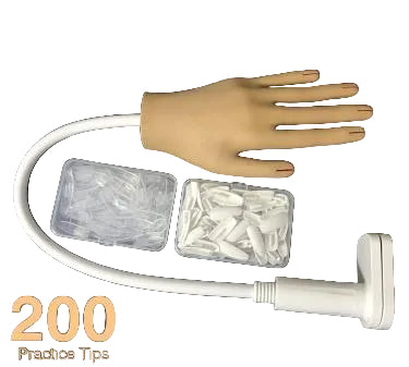 BER Silicone Nail Traning Hand with 200 Tips