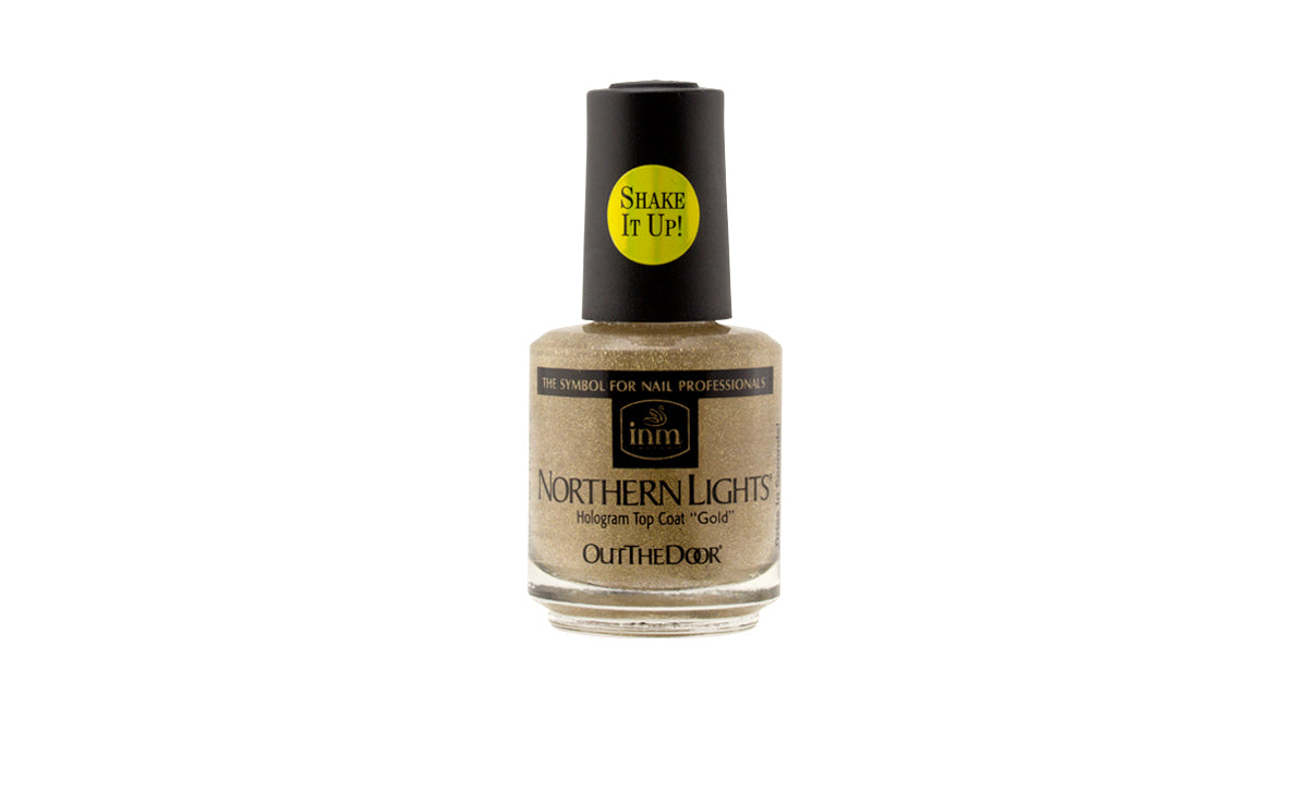 INM Northern Lights Gold Hologram Top Coat (0.5 oz)