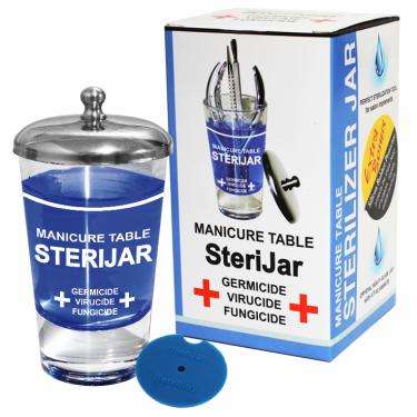BER Manicure Table SteriJar with Silicone Rubber Protector | 4 fl oz