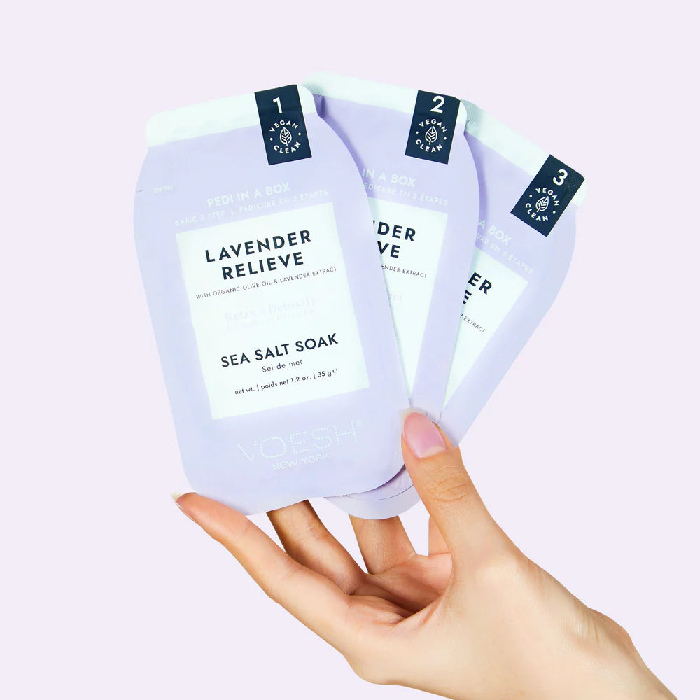 Voesh Pedi in a Box Basic 3 Step - Lavender Relieve 100/case