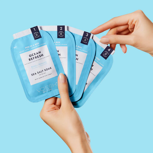Voesh Pedi in a Box Deluxe 4 Step - Ocean Refresh 50/case