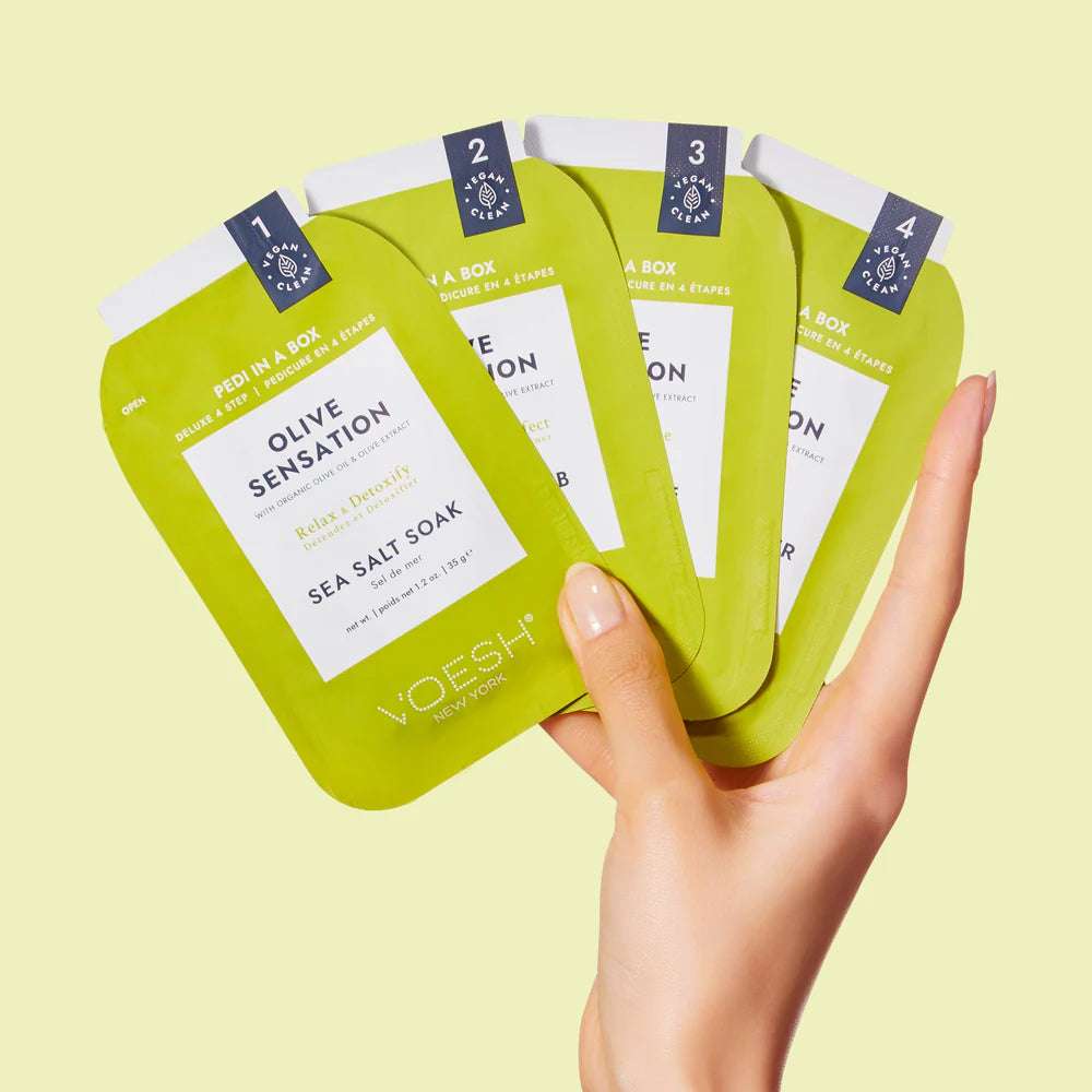 Voesh Pedi in a Box Deluxe 4 Step - Olive Sensation 50/case