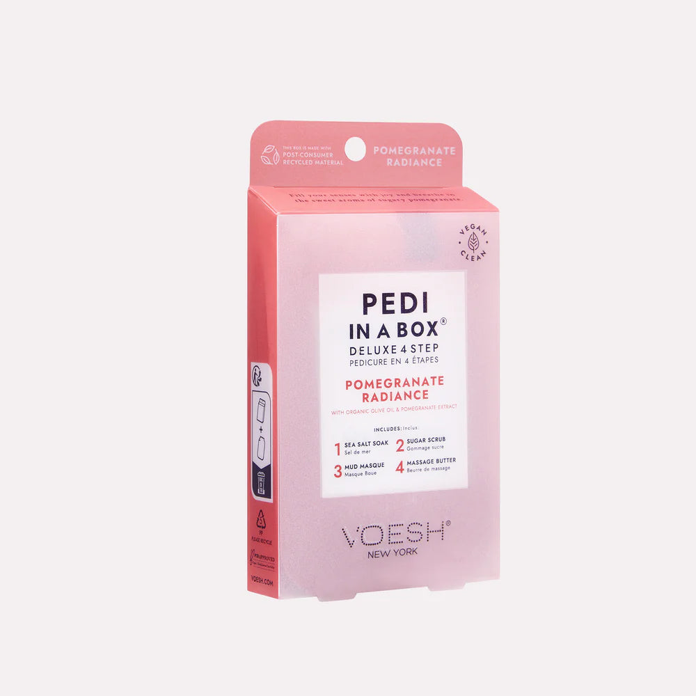Voesh Pedi in a Box Deluxe 4 Step - Pomegranate Radiance 50/case