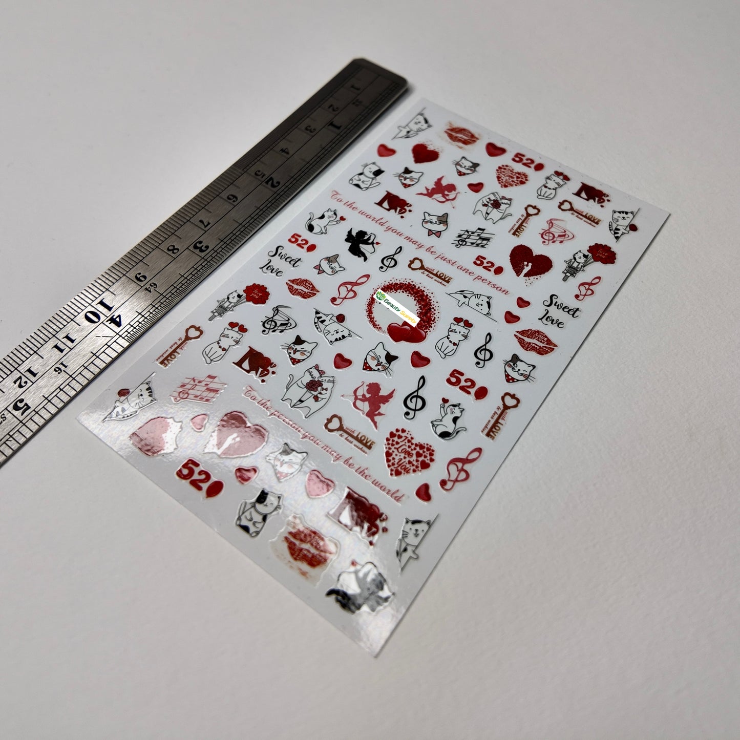 Valentines Cats and Heart Sticker Decal