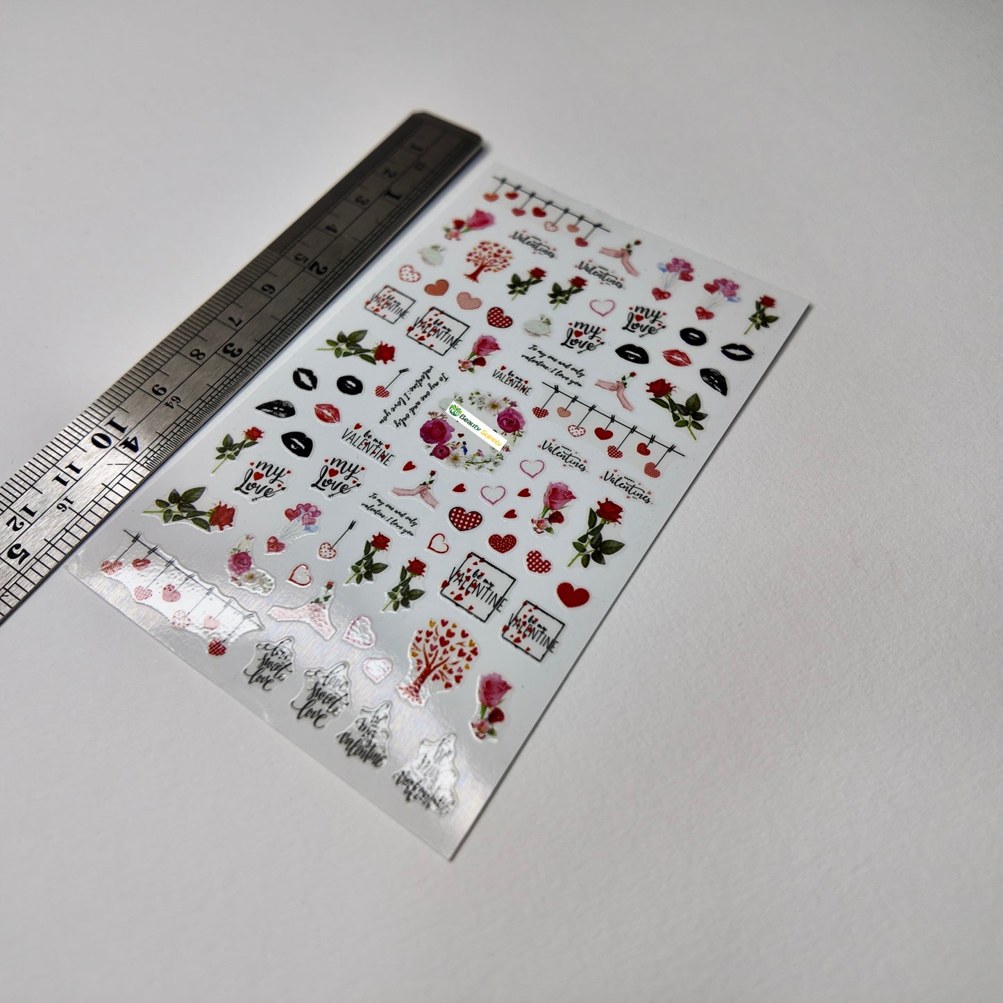 Valentines Rose and Heart Sticker Decal