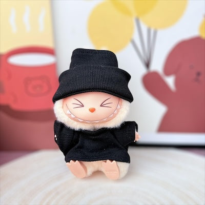 Doll Clothes fits Labu #070 Black Beanie + Sweater