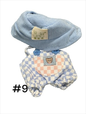 Doll Clothes fits Labu #009 Blue Checkered Overalls