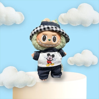 Doll Clothes fits Labu #049 Mickey Shirt + Jeans + Hat