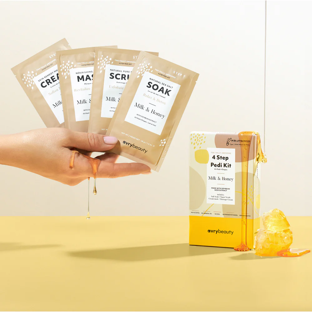 Avry Beauty 4 Step Pedi Kit - Milk & Honey
