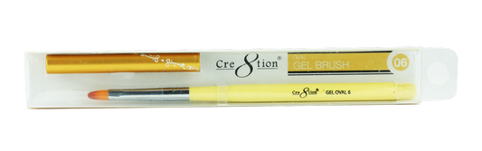 CRE8 Oval Gel Brush with Yellow Wood Handle - Size 10