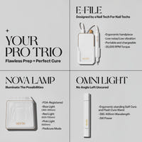 Aprés Ultimate E-file + LED Lamp + Omni Bundle - White