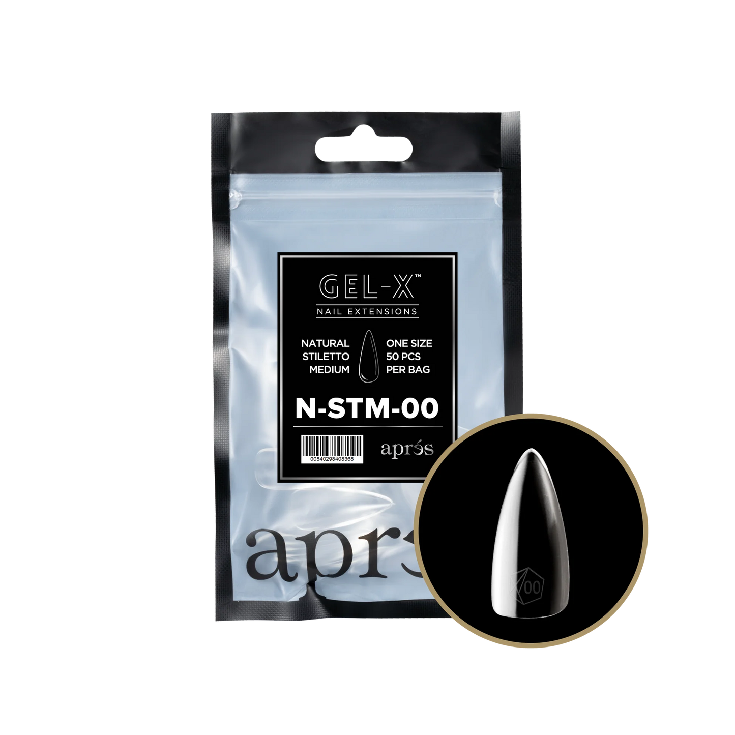 APRES Gel-X Natural Stiletto Medium Refill