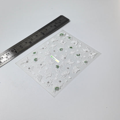 White and Green Butterfly Sticker Decal