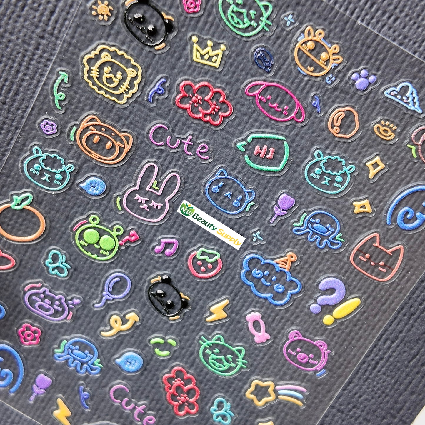 Colorful Animals and Fruits Sticker Decal