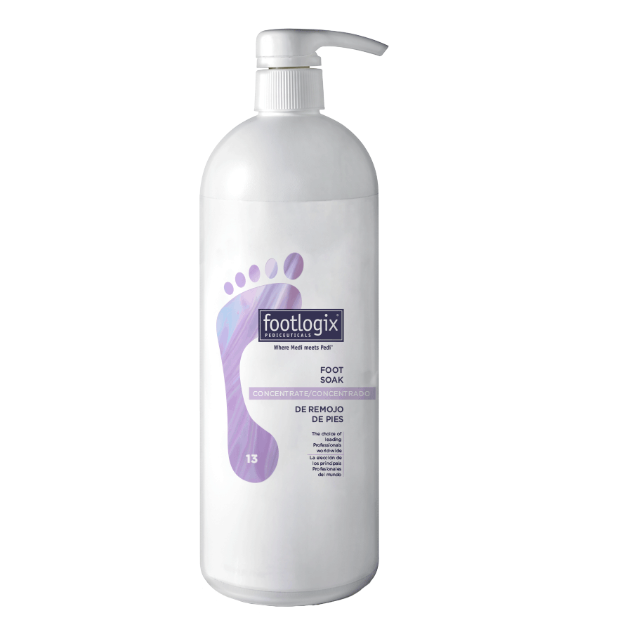 Footlogix foot soak bottle on a white background