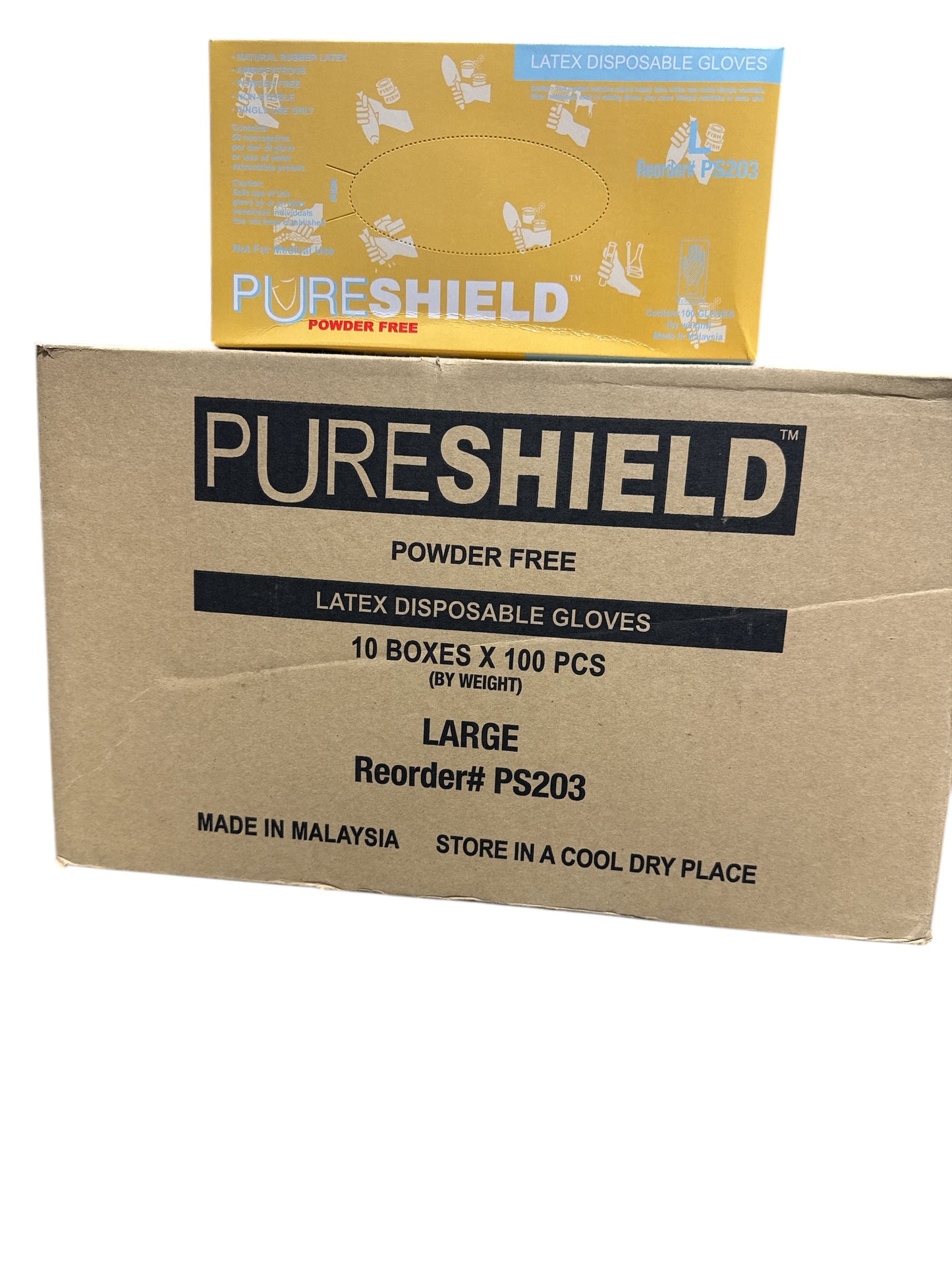 Pure Shield Powder Free Latex Gloves Case