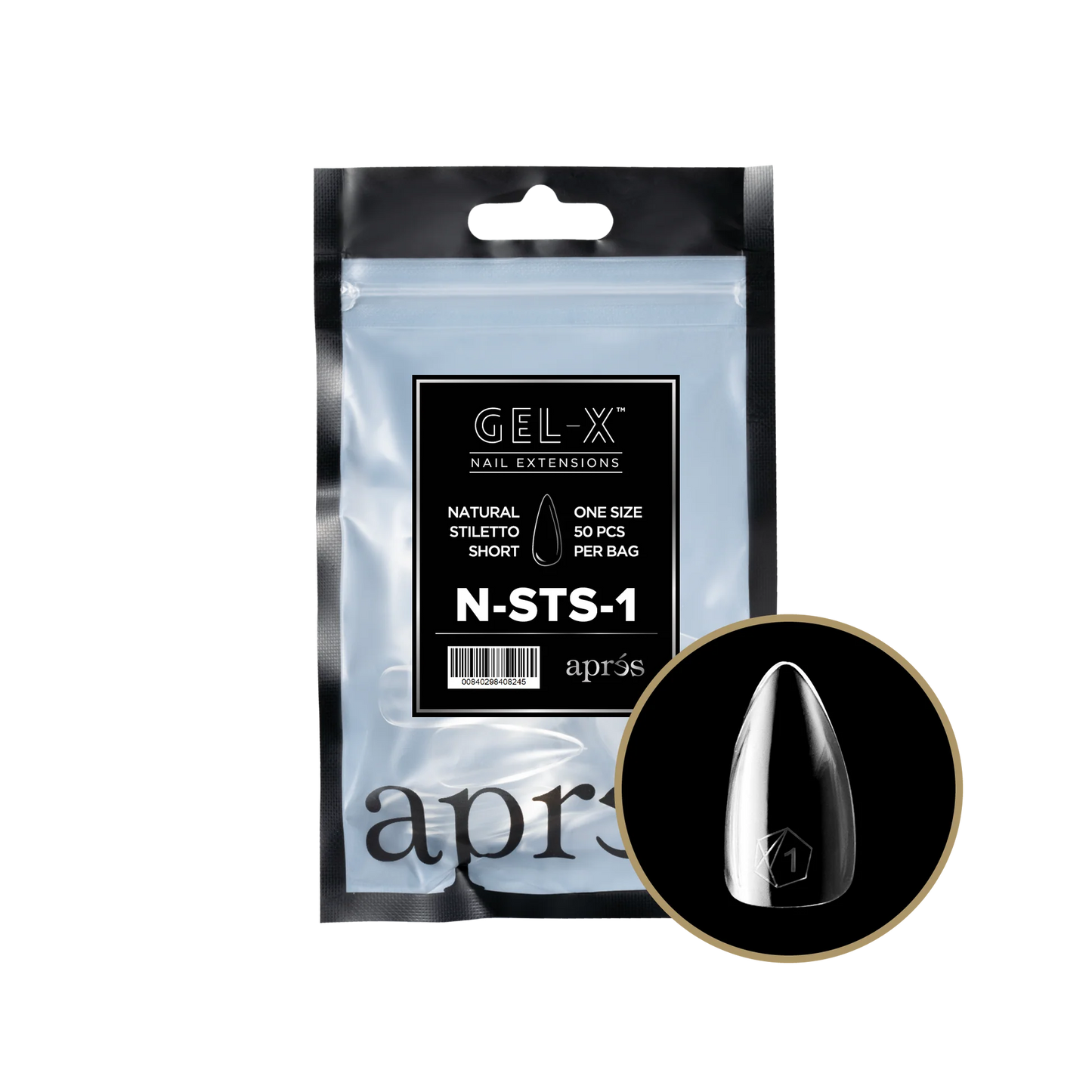 APRES Gel-X Natural Stiletto Short Refill