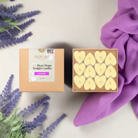 Soy 68 Heart Shaped Tealight Moisturizer Candle (60 ct. box)