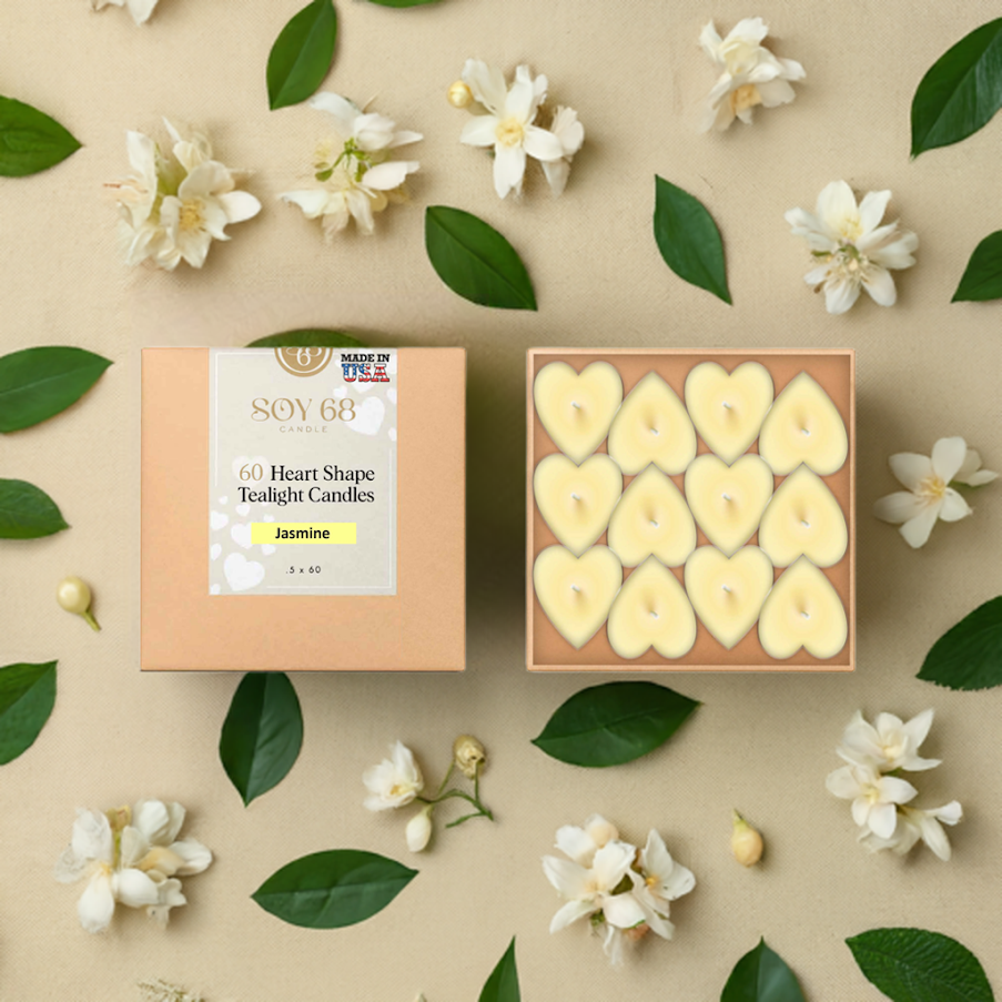Soy 68 Heart Shaped Tealight Moisturizer Candle (60 ct. box)