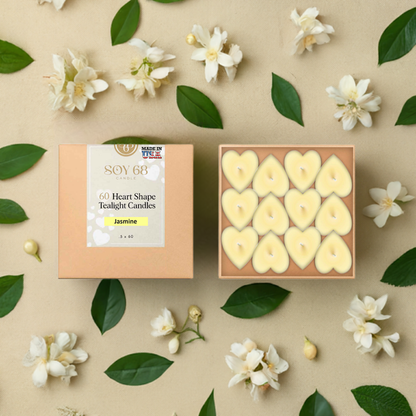 Soy 68 Heart Shaped Tealight Moisturizer Candle (60 ct. box)