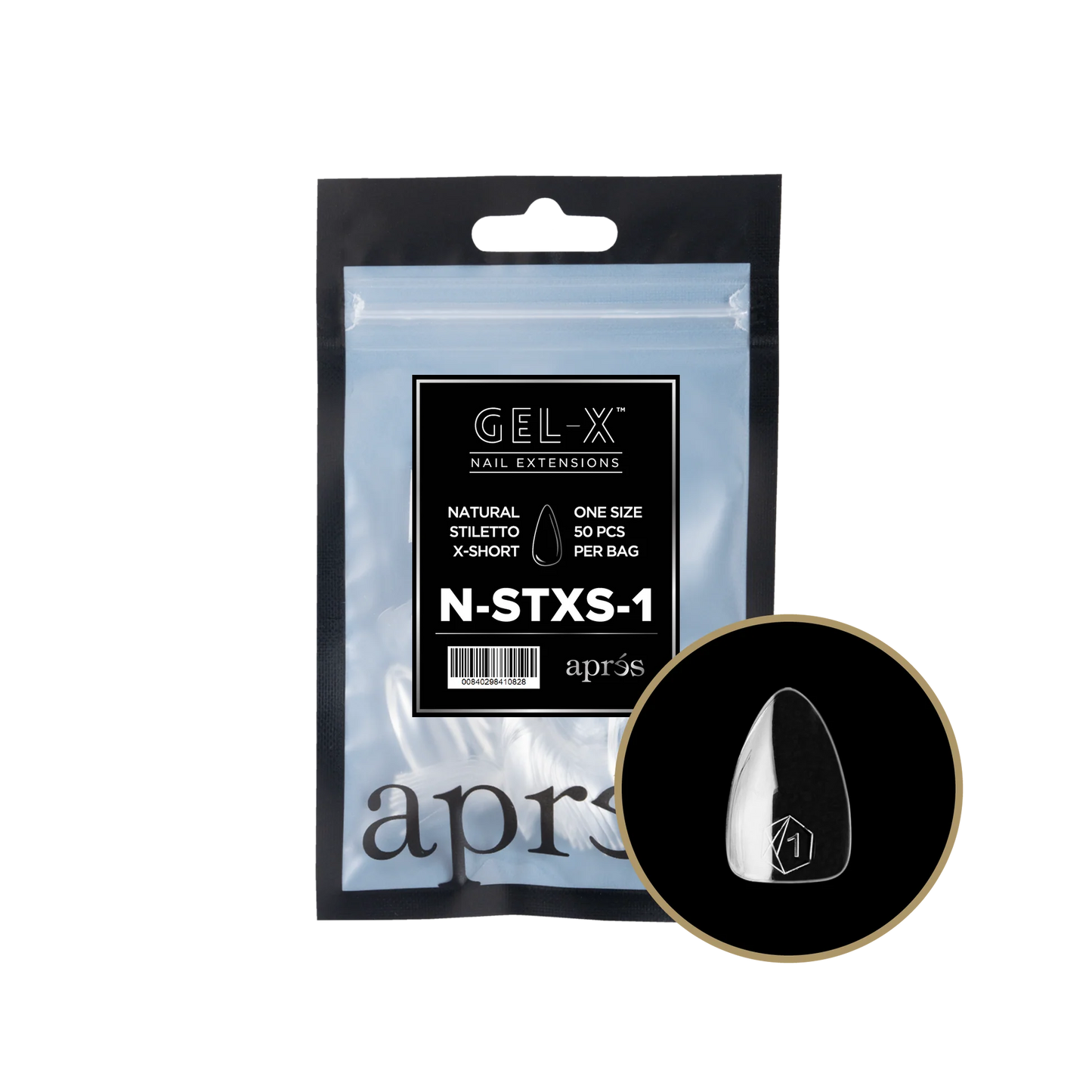 APRES Gel-X Natural Stiletto Extra Short Refill