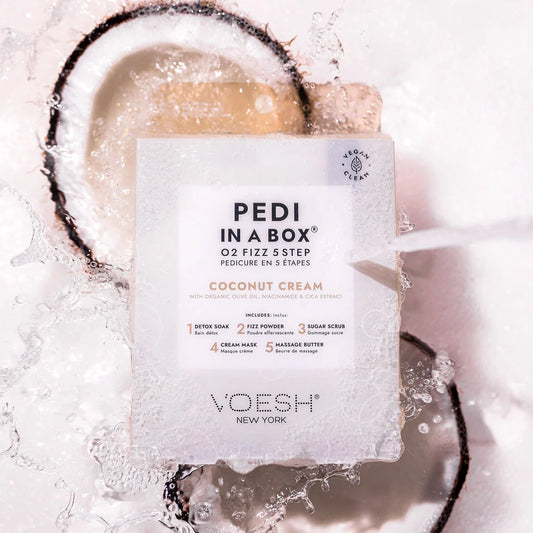 Voesh Pedi in a Box O2 Fizz 5 Step - Coconut Cream 50/case