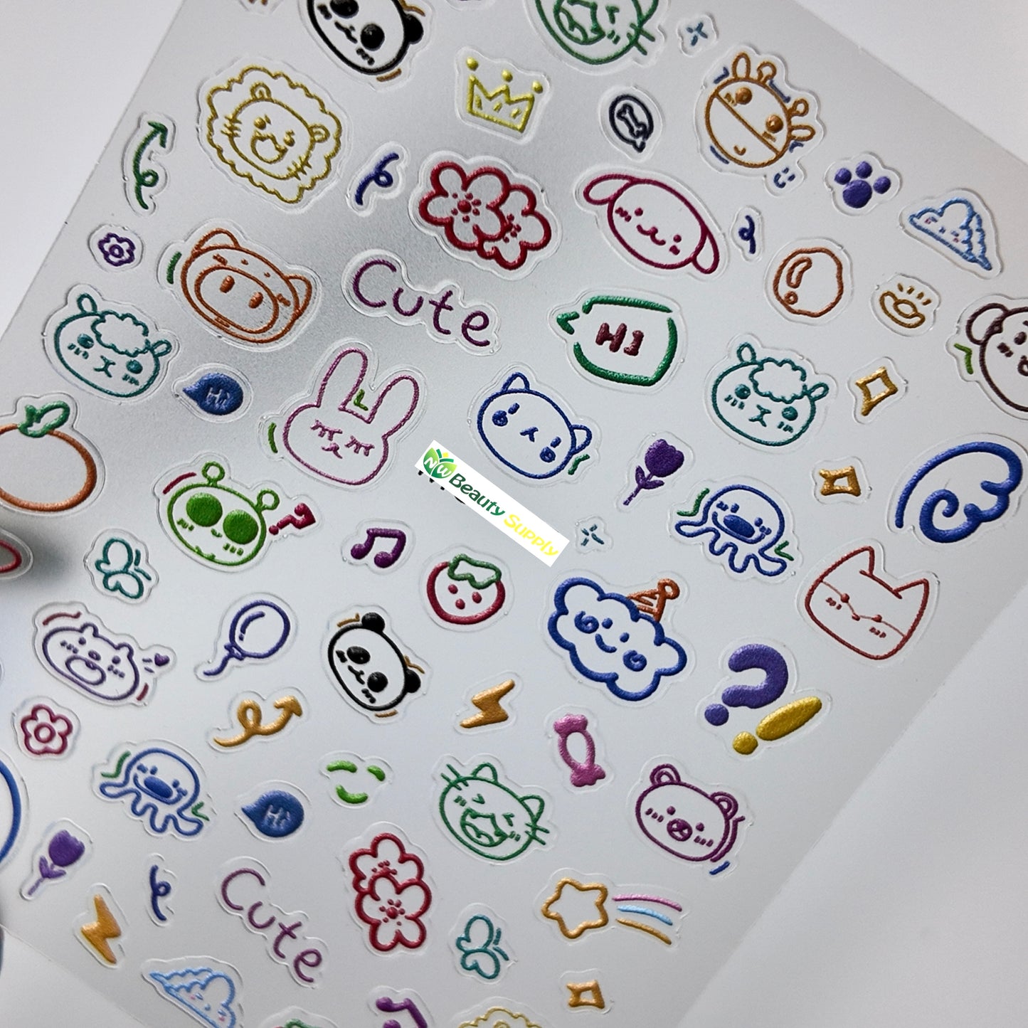 Colorful Animals and Fruits Sticker Decal