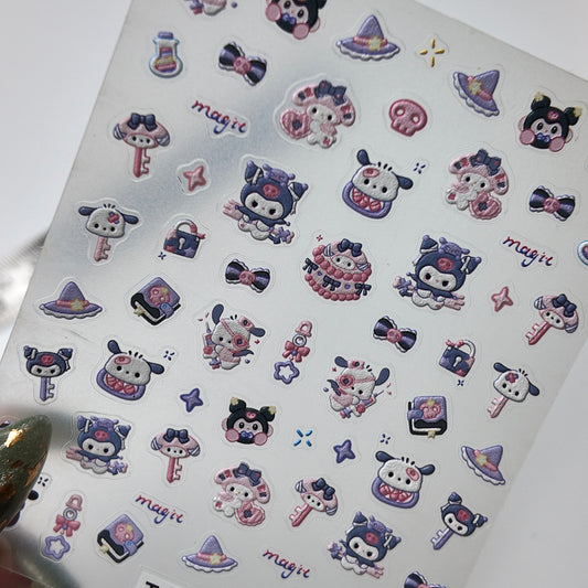 Pink and Purple Sanrio Sticker Decal